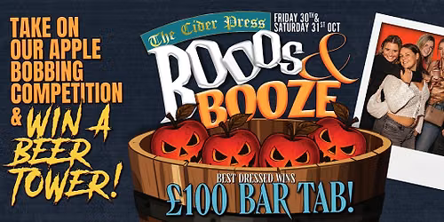 BOO\u2019S & BOOZE - CIDER PRESS HALLOWEEN