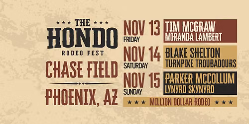 The Hondo Rodeo Fest: PHX Round 3 with Parker McCollum & Lynyrd Skynyrd