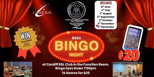 DESC Bingo Night - Deaf Events Social Cardiff RSL