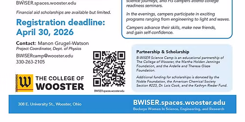 B-WISER Science Camp for teen girls at The College of Wooster