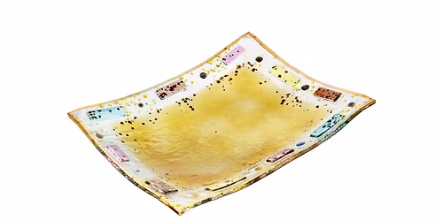 Fused Glass Holiday Dessert Plate 