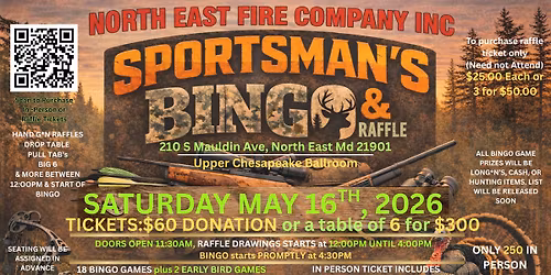 Spring Sportsman's Bingo & Raffle
