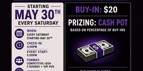 Saturday CeDH @ 5pm