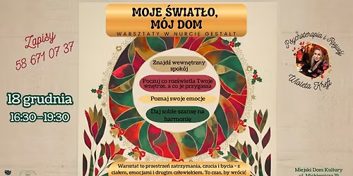 MOJE \u015aWIAT\u0141O, M\u00d3J DOM - warsztaty w nurcie Gestalt