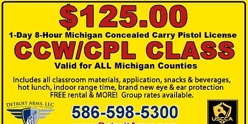 1-Day Michigan Concealed Carry CCW\/CPL Class