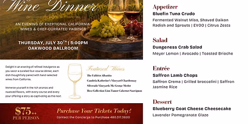 California Wine Dinner