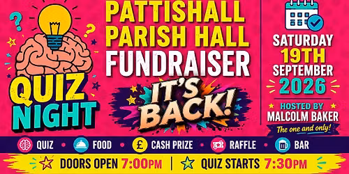 Pattishall Parish Hall - Charity Fundraising Quiz Night