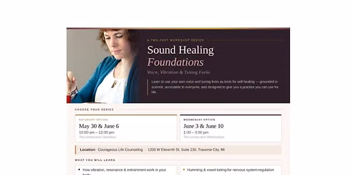 Sound Healing Foundations: Voice, Vibration & Tuning Forks