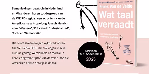 Het Nederlands als WEIRD-taal. Lezing door Freek Van de Velde