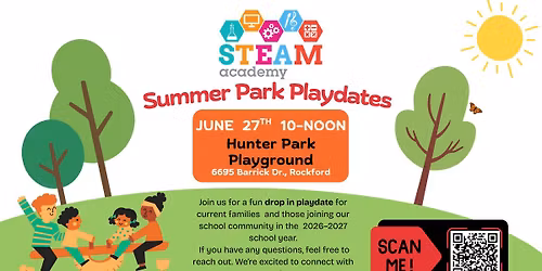 STEAM Summer Park Playdate- Hunter Park: June 27th