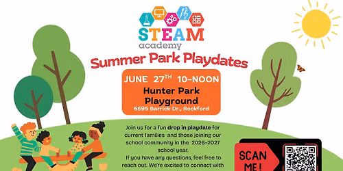 STEAM Summer Park Playdate- Hunter Park: June 27th
