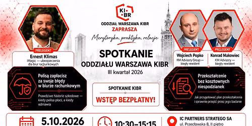 \ud83d\udce3 Spotkanie Oddzia\u0142u Warszawa KIBR | III kwarta\u0142 2026 I 5.10.2025
