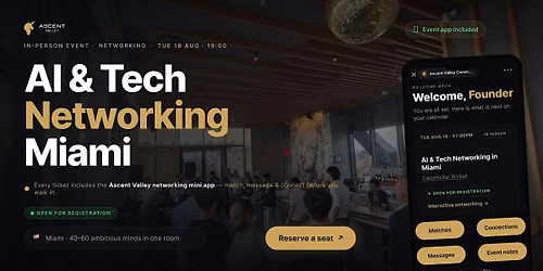 AI & Tech Networking Event in Miami by Ascent Valley
