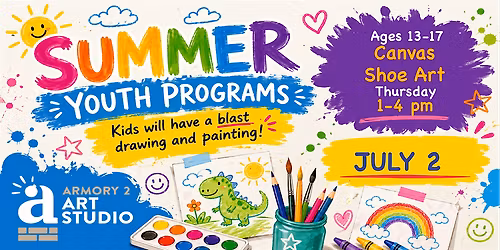 Summer Youth Art Class - Ages 13-17 - Canvas Shoe Art