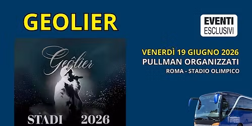 Geolier in Concerto \ud83c\udfb6 "Venerd\u00ec 19 Giugno 2026" Roma - Pullman Organizzati \ud83d\ude8c