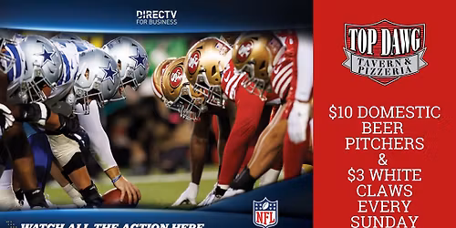 Watch NFL Every Sunday at Top Dawg Tavern & Pizzeria