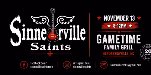 Sinnerville Saints @ Gametime Family Grill