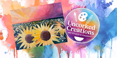 \u201cSunflower Sunset\u201d on 16\u00d720 Canvas!