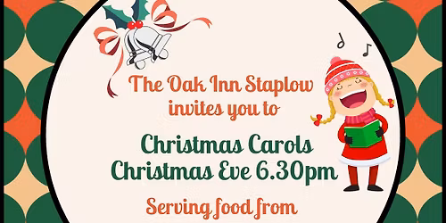 CHRISTMAS EVE CAROLS on Wednesday 24th December at 6.30pm
