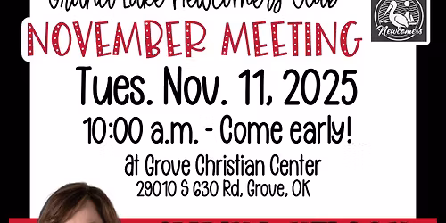 November 2025 Newcomer Meeting - Guest Speaker - Syrina Nelson on behalf of Grove Rotary Club 