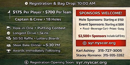 NYSCAR SYR ANNUAL GOLF TOURNAMENT- Honoring Habitat for Humanity