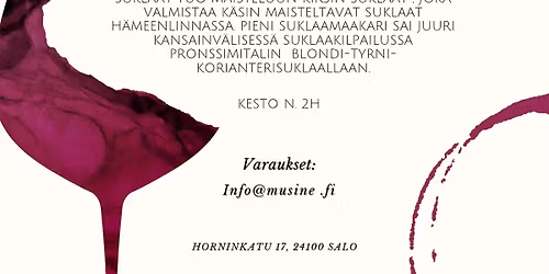 \ud83c\udf77 Wine & chocolate tasting \ud83c\udf77