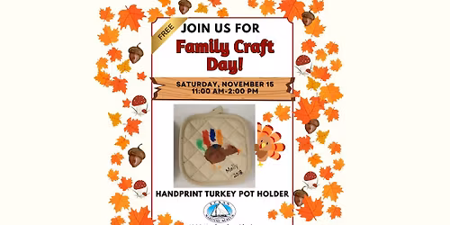 Family Craft Day at TMM- Turkey Handprint Potholder