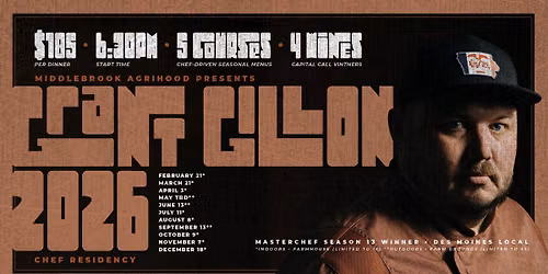 Grant Gillon Chef Residency: August Dinner at Middlebrook