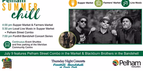 Pelham Summer Chill with Pelham Street Combo in the Market & Blackburn Brothers in the Bandshell