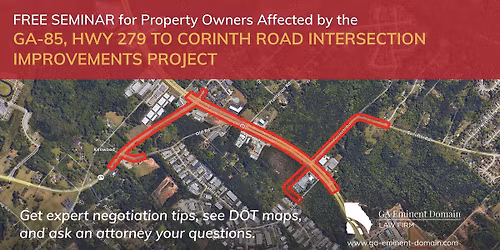 Free In Person Seminar to Discuss the GA-85, HWY 27 to Corinth RD Intersection Improvements Project