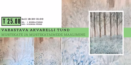 VABASTAV AKVARELL #270 mustikate ja mustikataimede maalimine