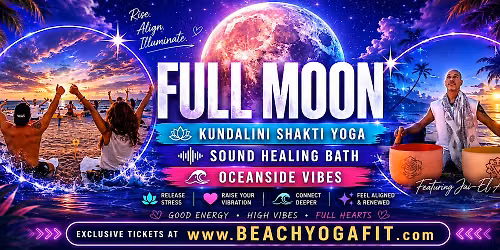 Full MOON \u263e Kundalini Yoga. Sound Healing. Oceanside Vibes