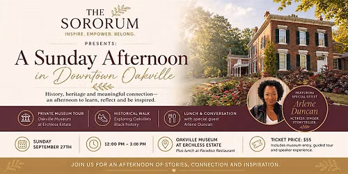 The Sororum Presents: A Sunday Afternoon in Downtown Oakville