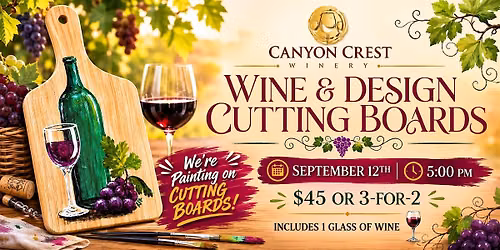 Paint Cutting Boards at Canyon Crest Winery w\/LiaNardo Paint & Sip