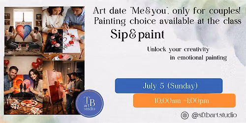 Paint&Sip Art date "Couple in Love", only for couples! Acrylic painting