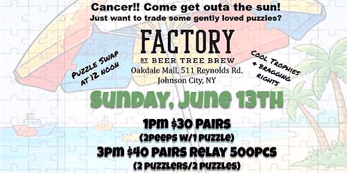 Puzzles and Pints at Factory by Beer Tree Speed Puzzling Contest June