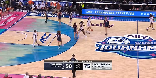 Virginia Cavaliers at California Golden Bears Womens Basketball