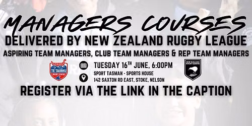 Te Tauihu Rugby League - Managers Workshop