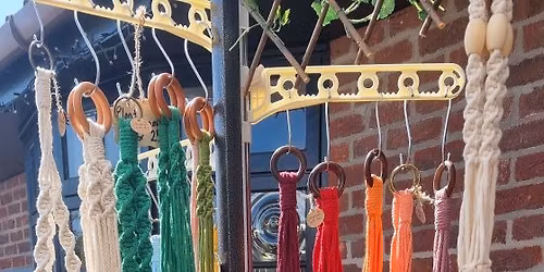 Macram\u00e9 Plant Hanger\/ Glitter Ball Hanger!