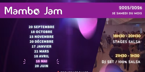 Mambo Jam (Mai) - 2h de Stages Salsa + Soir\u00e9e 100% Salsa