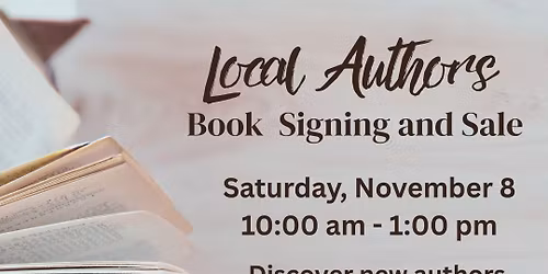 Local Authors Book Signing and Sale at Rotary Park