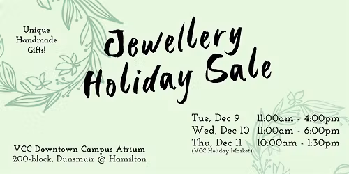 VCC Jewellery Student Pop-up Shop