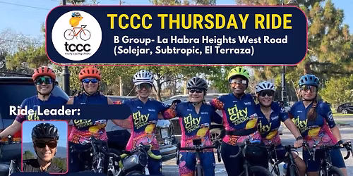 TCCC Thursday Ride- Solejar, Subtropic, El Terraza