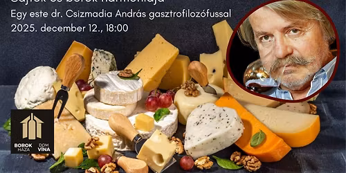 Sajtok és borok harmóniája dr. Csizmadia Andrással