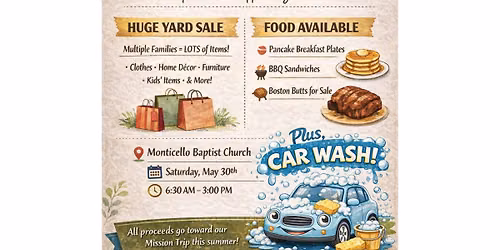Yard Sale & Car Wash Fundraiser