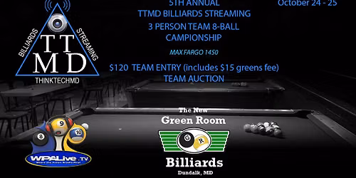 5th Annual TTMD 3 Person - Team 8-Ball Championship