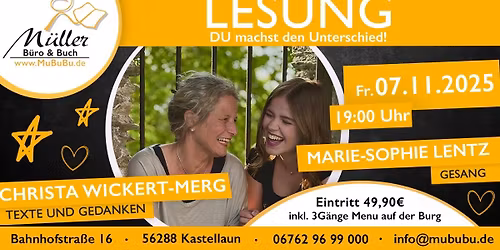Lesung und Gesang mit Christa Wickert-Merg und Marie-Sophie Lenz