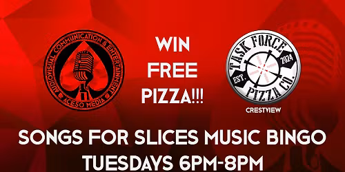 Tuesday Music Bingo in Crestview (Taskforce Pizza)