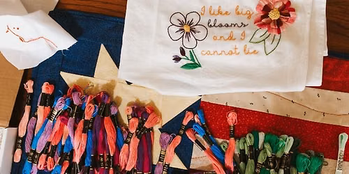 I Like Big Blooms Embroidery w\/ m\u00e5ske (on a patio!)