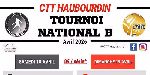 Tournoi National du CTT Haubourdin